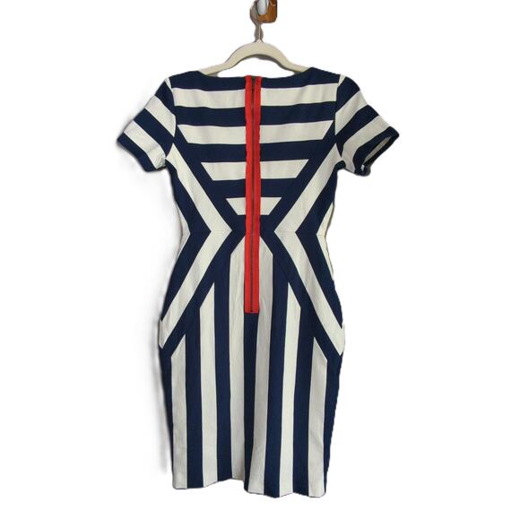 Maeve Anthropologie‎ Dress Womens 6 Blue White Stripe Stretch - Picture 6 of 6